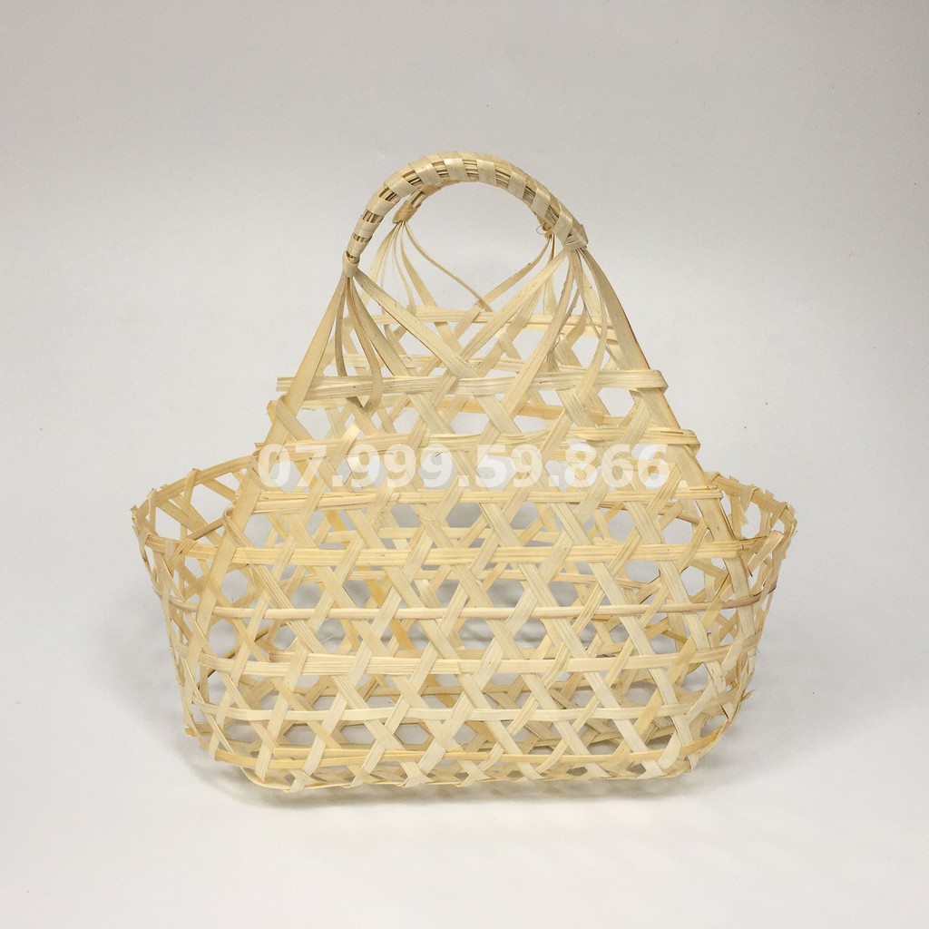Giỏ quà, giỏ quà tết mây tre đan, giỏ quà hình yếm | BigBuy360 - bigbuy360.vn
