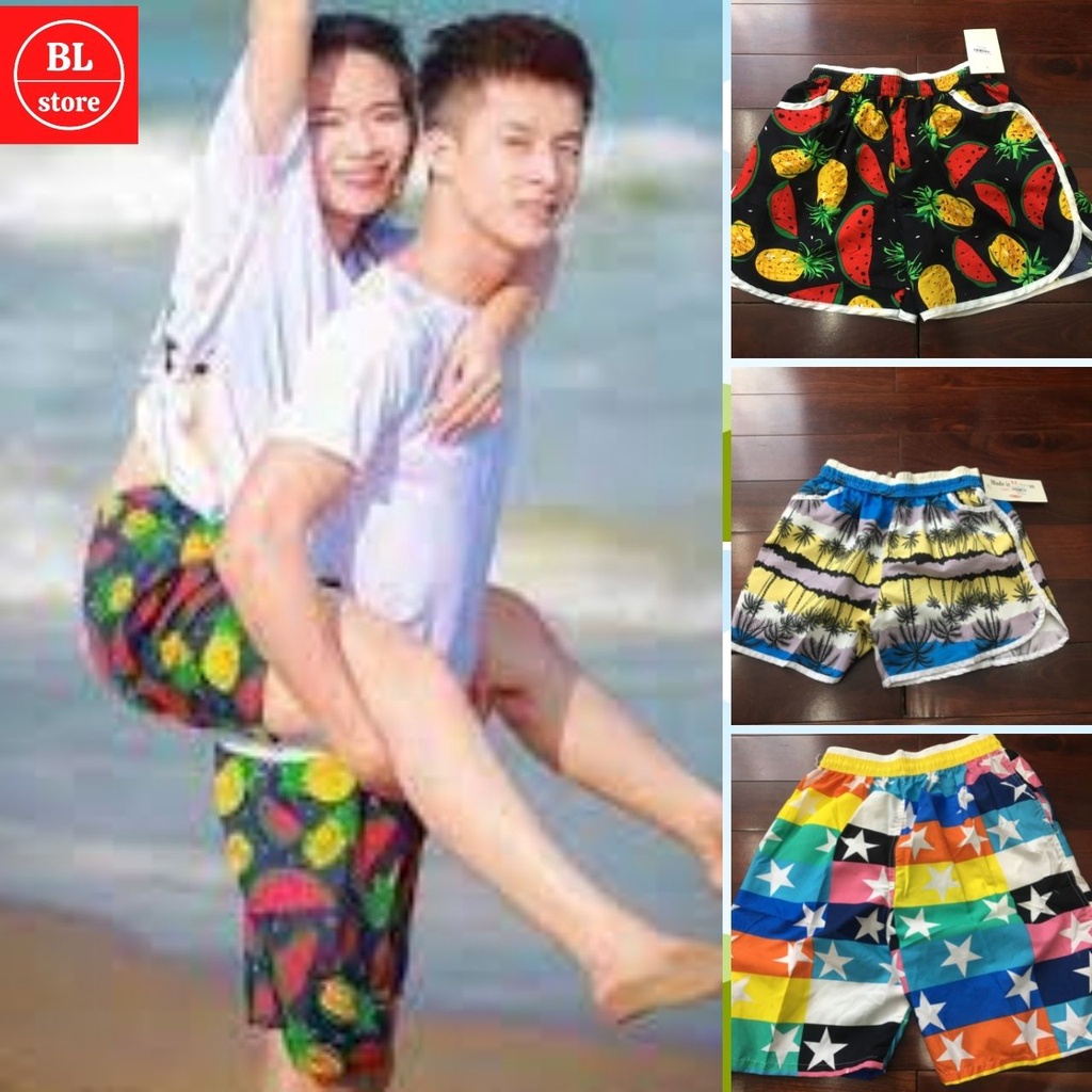 Quần đi biển gia đình đội nhóm công ty , Quần đùi đôi giá siêu rẻ