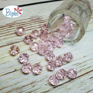 10 viên pha lê Tiệp tròn 8mm hồng