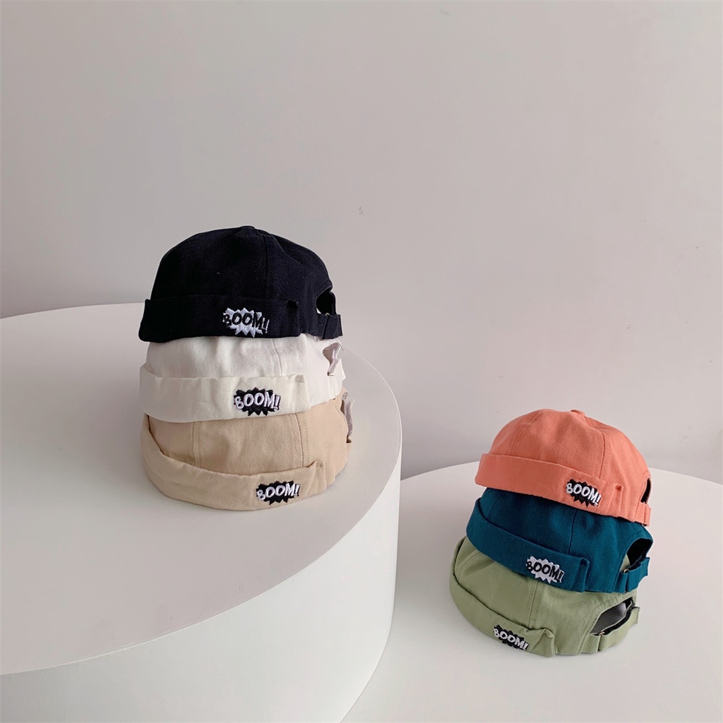 Mũ Beanie Họa Tiết Thêu Chữ Phong Cách Hip hop Hàn Quốc Cho Trẻ Em