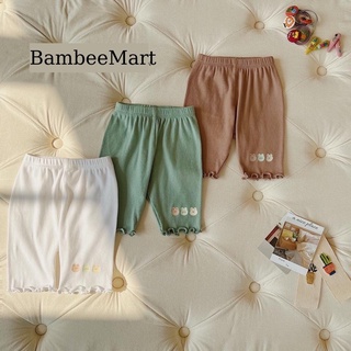 Quần legging gấu cho bé gái, chất liệu cotton tăm mềm mại, 5 màu xinh xắn