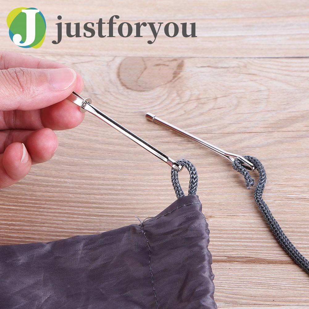 Justforyou2 2pcs Stainless Steel Bodkin Wear Elastic Rope Threaders Guide Wearing Tools