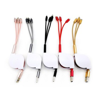 Sạc dây rút đa năng 3 đầu giao màu ngẫu nhiên
