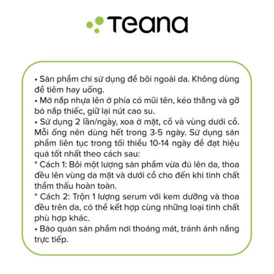 Serum Teana Super Peptides ASAP Skin Tone Correction dưỡng trắng da, mờ thâm nám 10ml/20ml