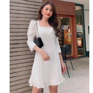 Đầm xô cổ vuông dự tiệc quý phái sang trọng