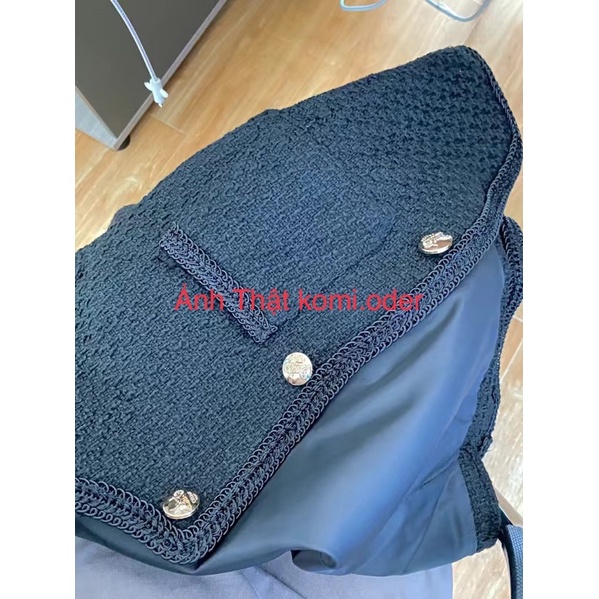Hang 2 lop Áo dạ tweed dáng ngắn mặc lên dáng cực sang