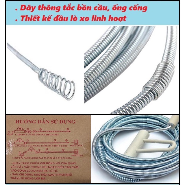 Dây thông tắc đường ống inox