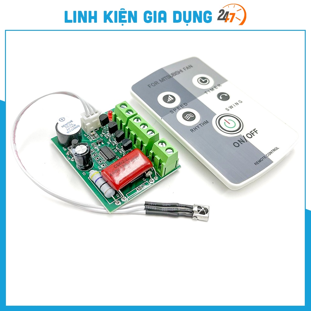 Bộ điều khiển quạt Fan-01, điều khiển quạt từ xa nhiều chế độ gió kết nối dễ dàng qua chân cắm