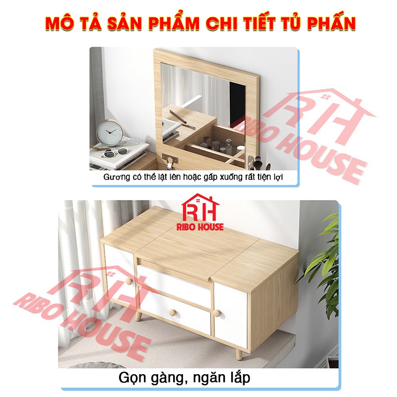 Bàn trang điểm ngồi bệt RIBO HOUSE thiết kế mini xinh xắn dùng make up , đánh phấn siêu đẹp RIBO131