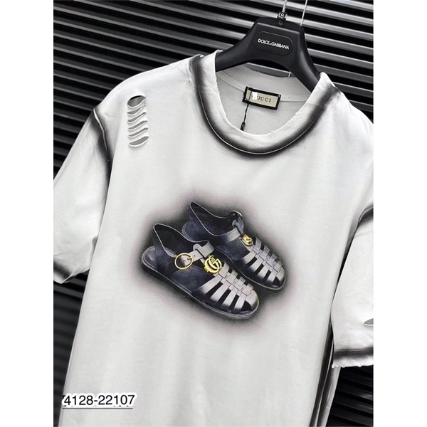 Áo Phông Nam GC Rách Nhẹ Net Căng - Áo Thun Nam GC Viền Đen Siêu Net