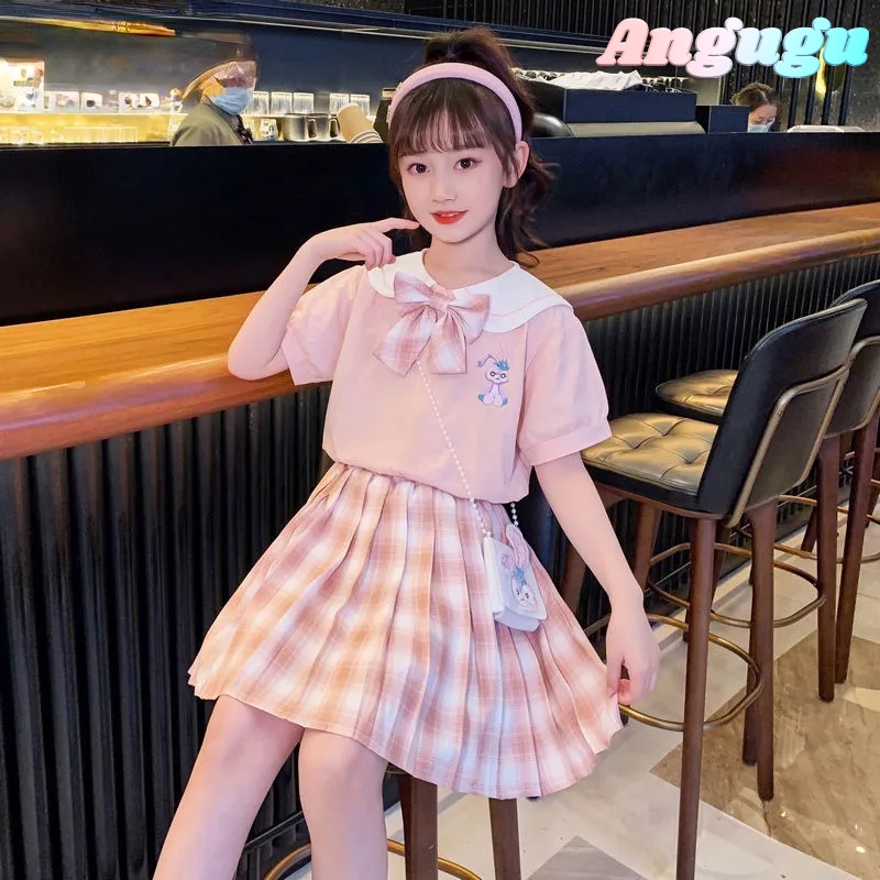 Set 2 Món Áo Phối Chân Váy Kiểu Hàn Quốc Thời Trang Cao Cấp Cho Bé Gái Từ 3-4 - 5-6 - 7-8 - 9-10 - 11-12 Tuổi