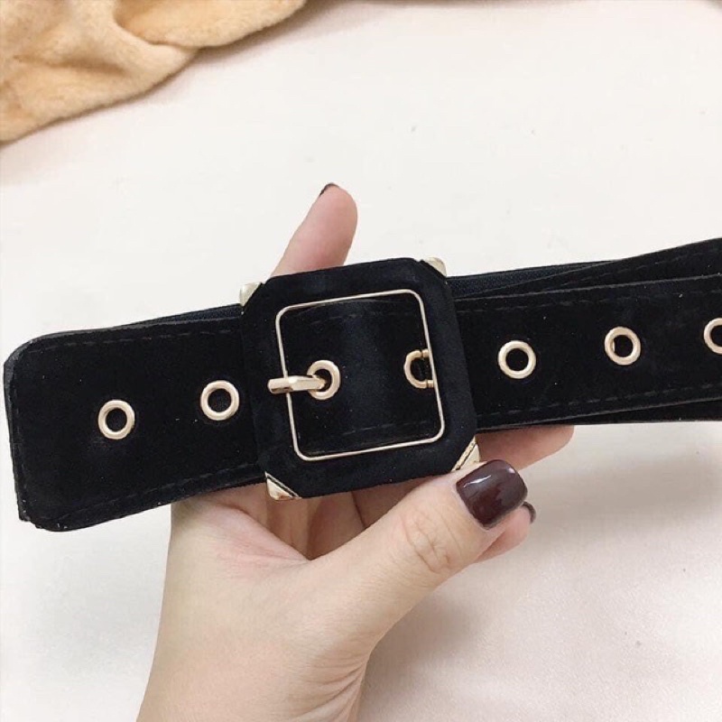 Đai váy nhung lỗ bản víp hot girl phong cách hàn quốc