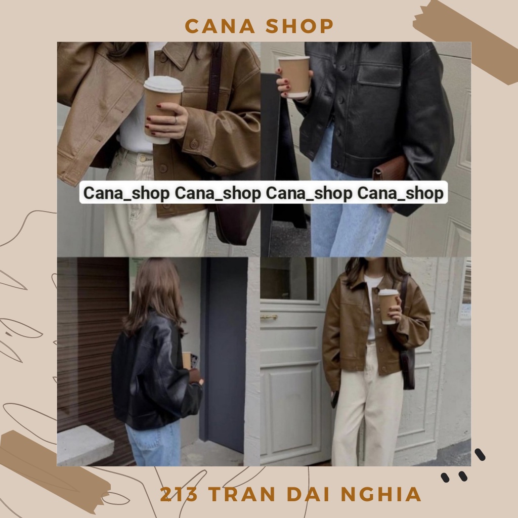 Áo khoác DA dáng lửng 2 màu ( Ảnh thật ) | CANA SHOP