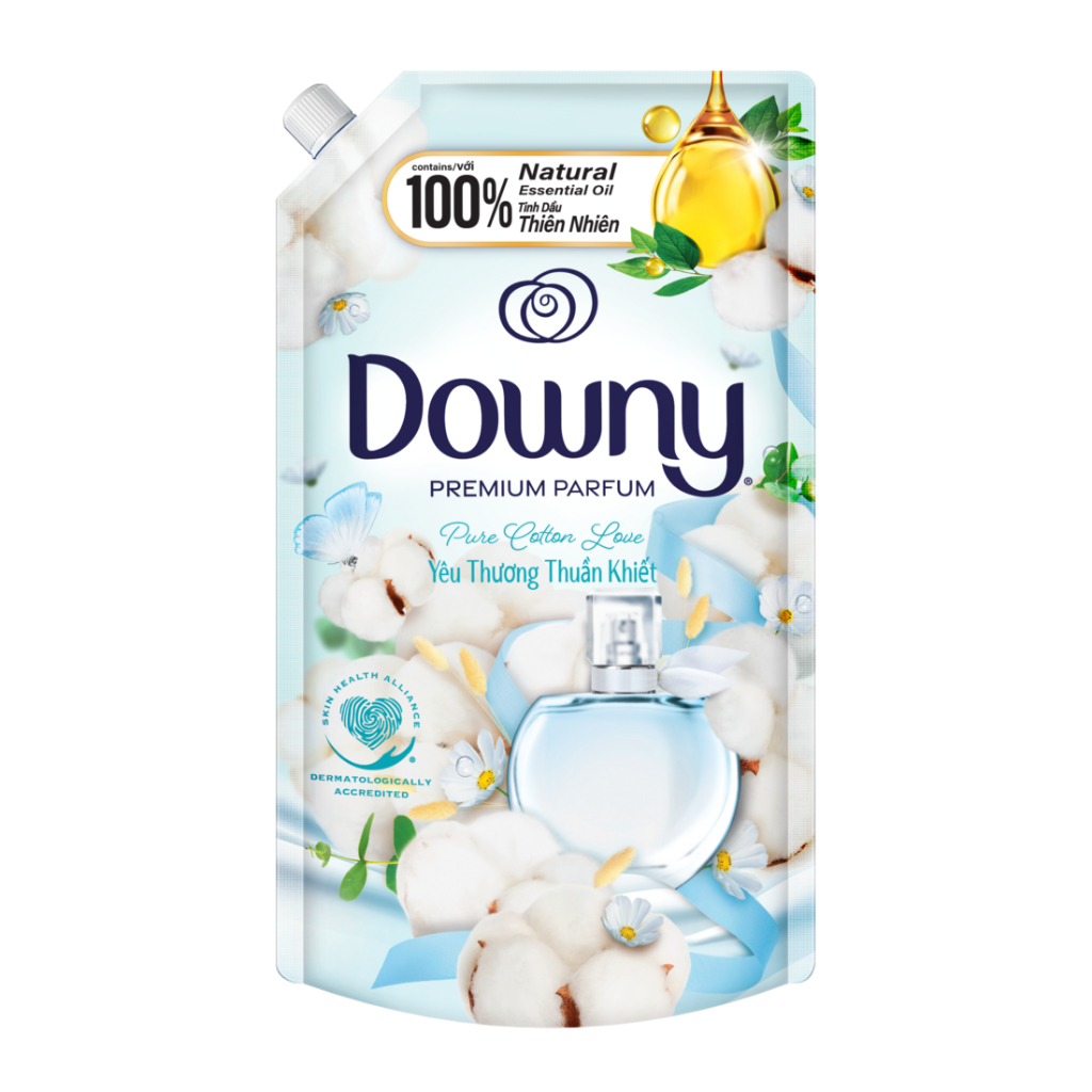 [Hc Gift] Nước Xả Vải Downy Tinh Dầu Thiên Nhiên Yêu Thương Thuần Khiết Cao Cấp Túi 1.35L