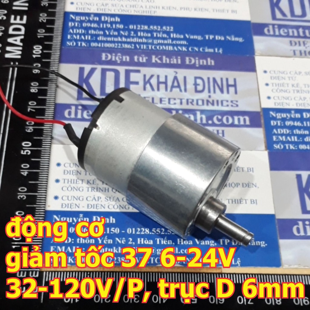 động cơ giảm tốc máy đưa võng 37 6-24V 32-120V/P, trục D 6mm kde2510