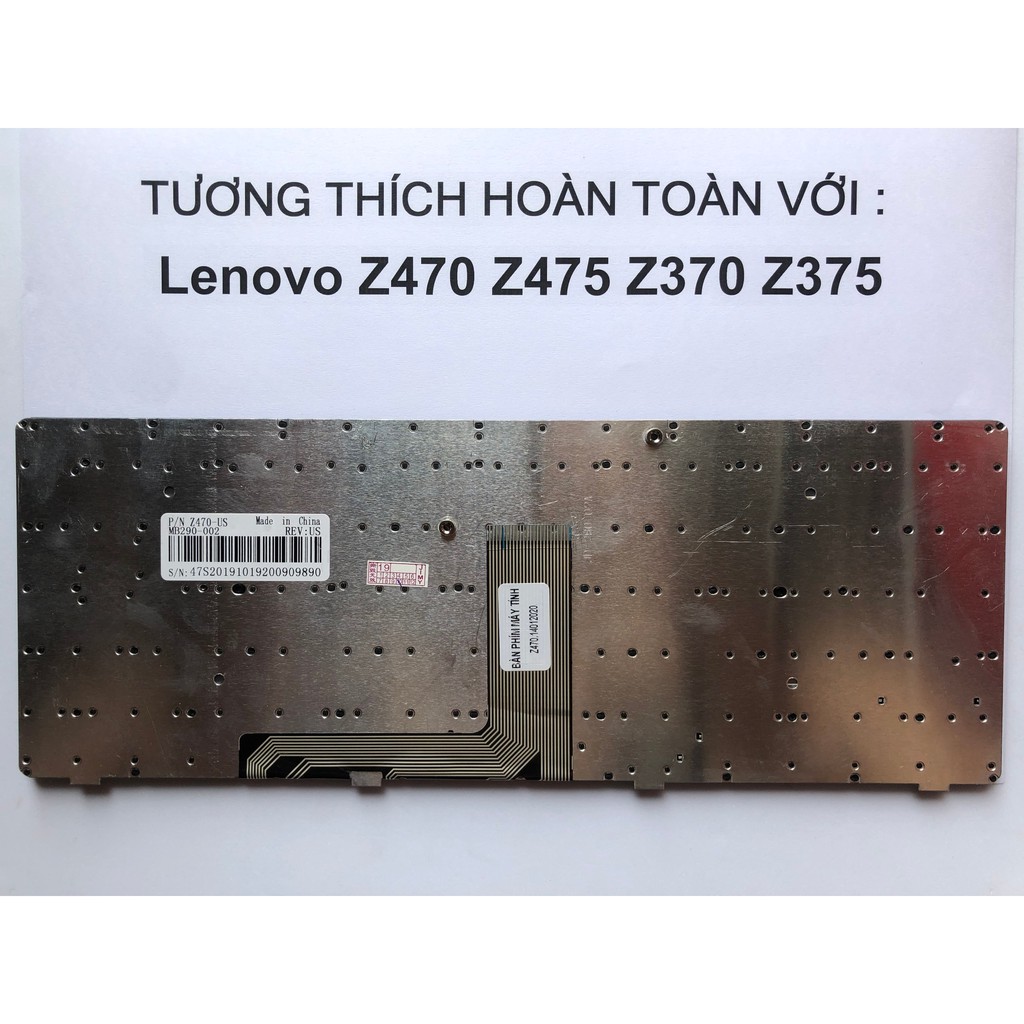 Bàn Phím Laptop Lenovo Z470 Z475 Z370 Z375 Hàng Mới 100% Bảo Hành 12 Tháng Toàn Quốc