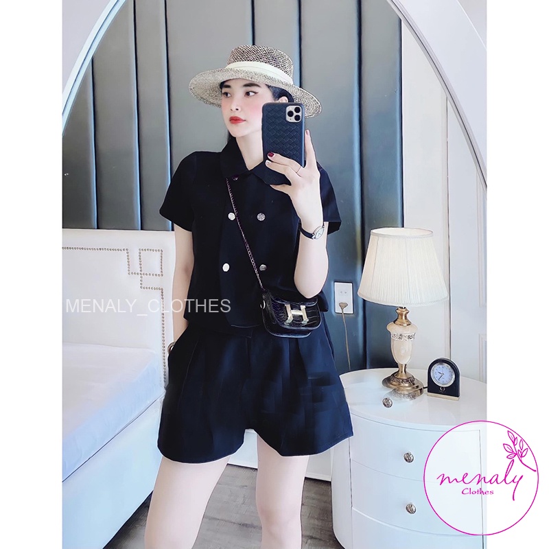 Set áo blazer nữ dáng rộng cộc tay quần short cạp cao SE029, mẫu set bộ vest blazer 2 chi tiết trẻ trung năng động
