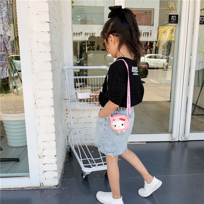 Túi đeo chéo silicon Hello kitty