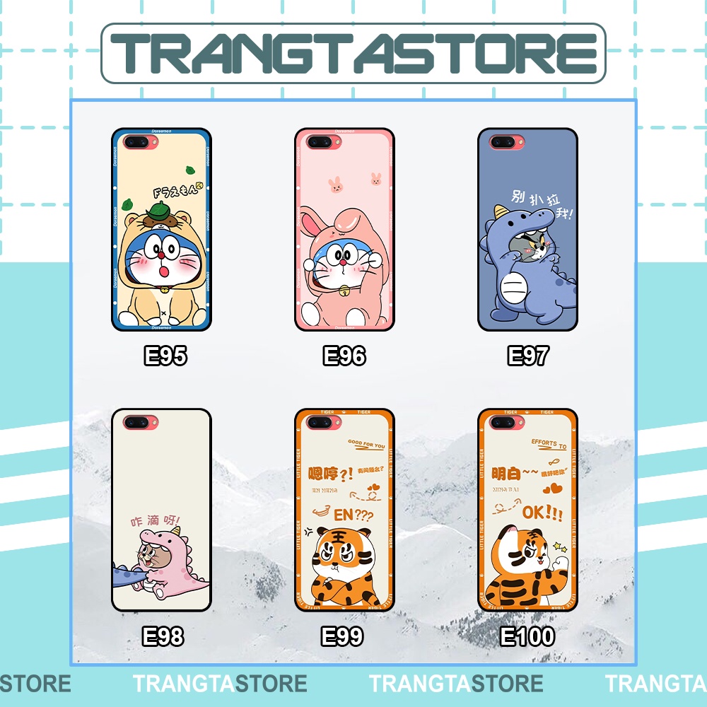 Ốp Oppo A3s / A1k in hình cặp đôi doremon, hổ, khủng long dễ thương