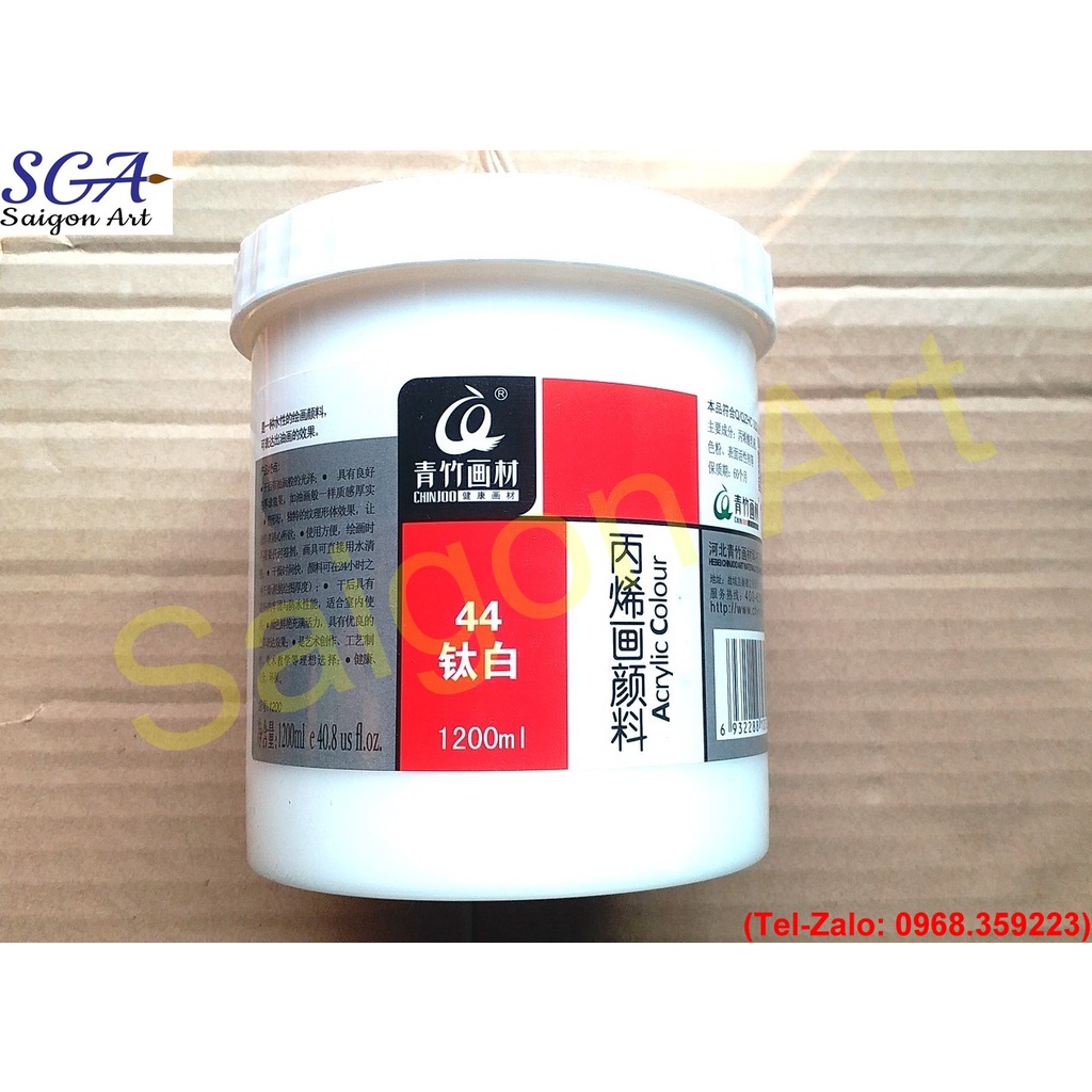 Màu acrylic Chinjoo màu trắng hũ đại 1200ML