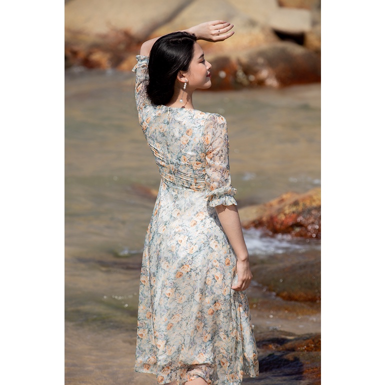 ĐẦM HOA MAXI CỔ ĐIỂN 3354