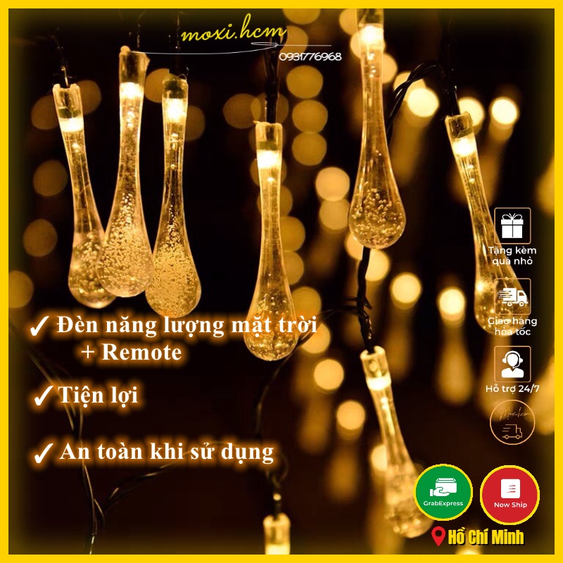 Đèn LED giọt nước năng lượng mặt trời làm đèn decor, trang trí sân vườn ,ban công,ngoài trời không thấm nước.