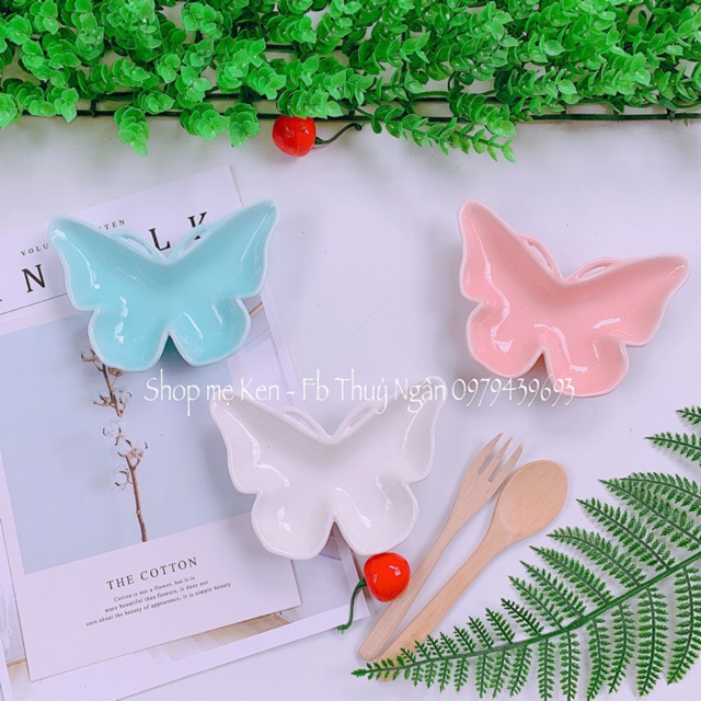 Đĩa sứ hình bướm cho bé ADKN