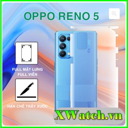 Miếng Dán PPF Full lưng viền Oppo A93 / Oppo F17 pro Reno 5 Reno 4 pro chống trẩy xước