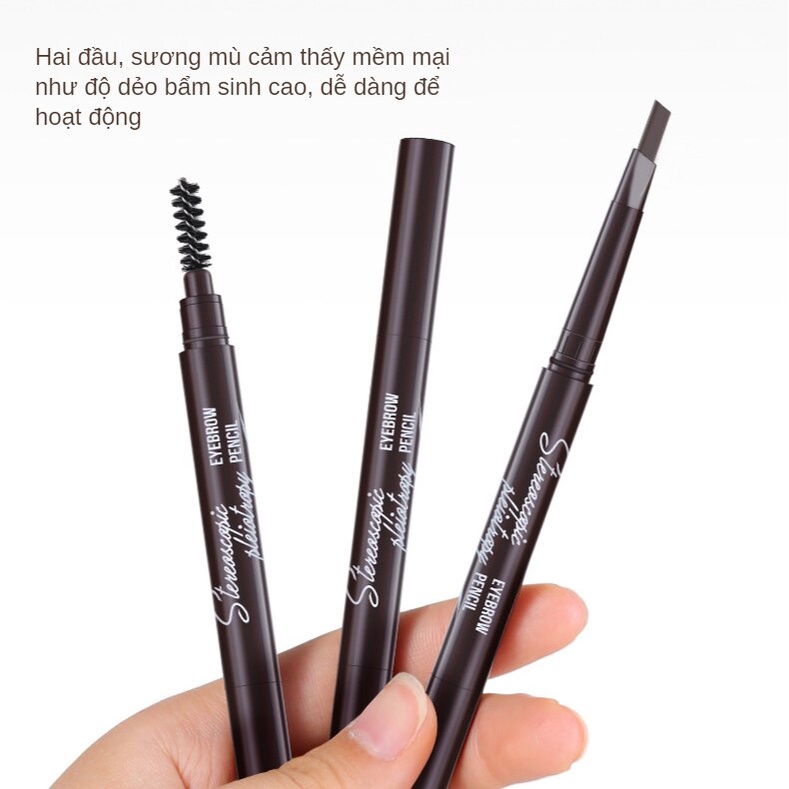 Chì kẻ mày đa năng ba chiều hai đầu tam giác từ mới bắt đầu kẻ lông mày không dễ lem chì trang điểm | BigBuy360 - bigbuy360.vn