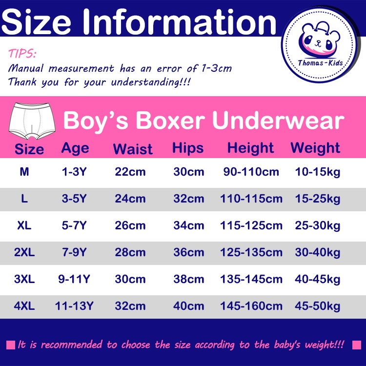 Set 4 Quần Lót Boxer Cotton In Họa Tiết Khủng Long Hoạt Hình Thoải Mái Cho Bé Trai 1-13 Tuổi