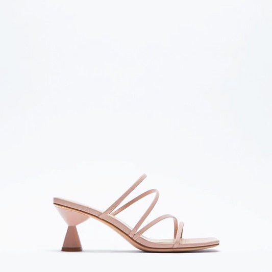 Zara sandal Cao Gót Mũi Vuông Thời Trang Mùa Xuân Dành Cho Nữ 2021