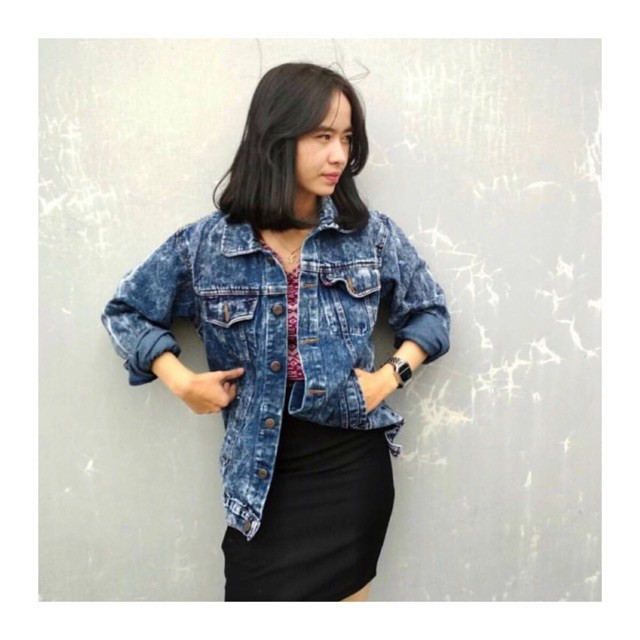 Levis Áo khoác jean Denim sinh học cho nữ