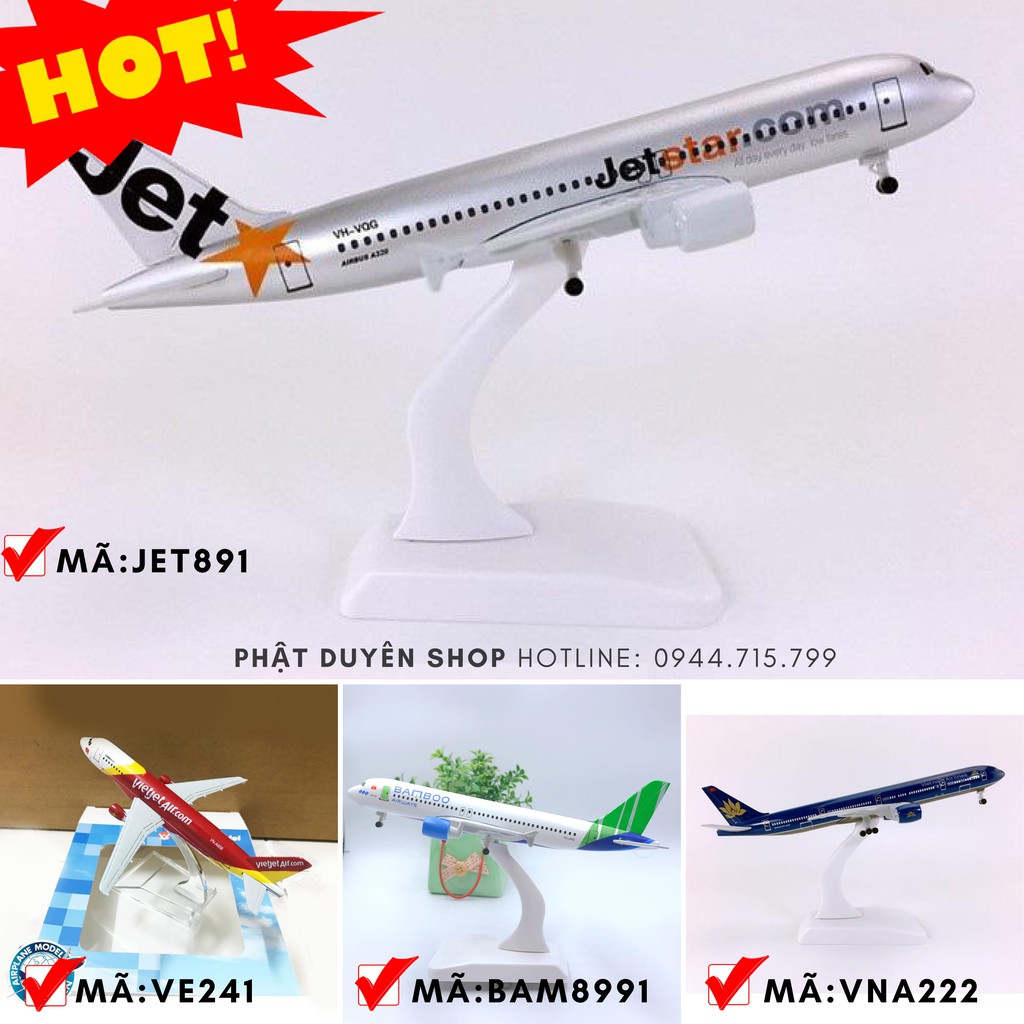 Mô hình máy bay VietJet air a350 20cm + có bánh xe