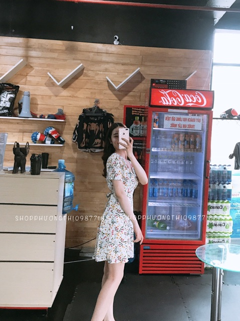 Đầm hoa nhí cổ V 3 màu - đầm vintage | BigBuy360 - bigbuy360.vn