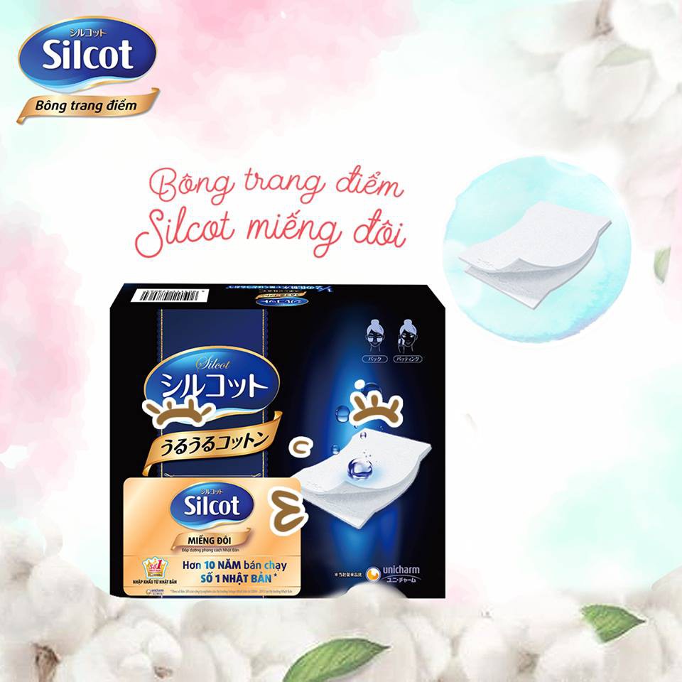 Bông Tẩy Trang Miếng Đôi Unicharm Silcot 40 Pads