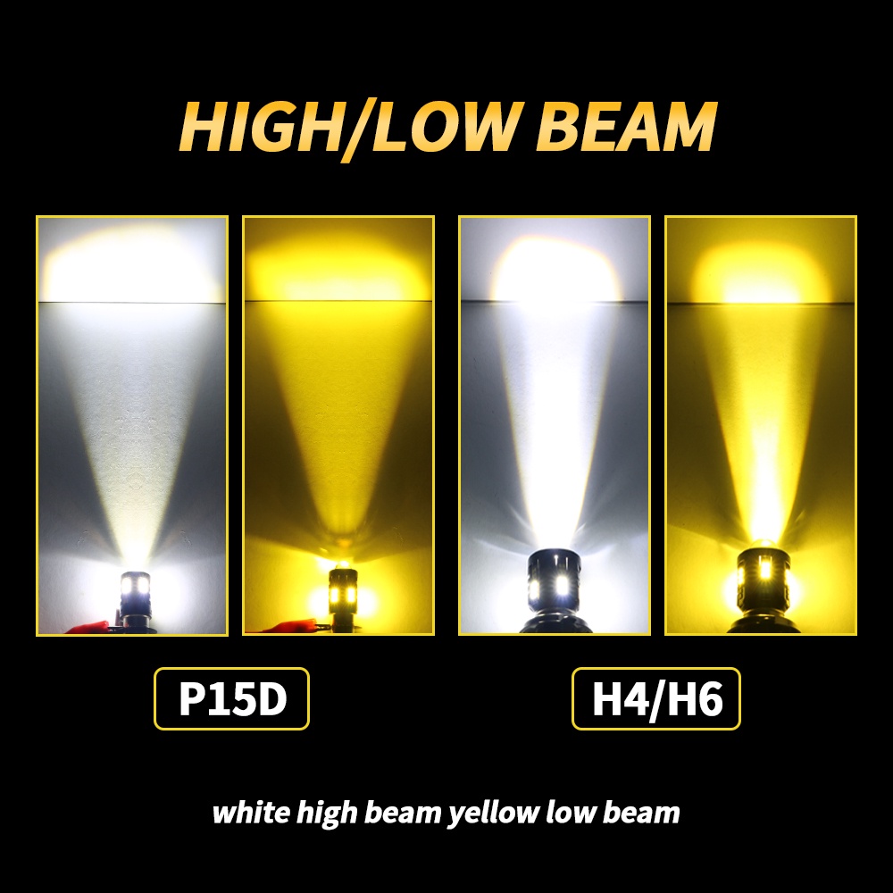 1 Đèn Pha LED H4 H6 T19 P15D BA20D DC12V-60V Siêu Sáng Dành Cho Xe Mô Tô