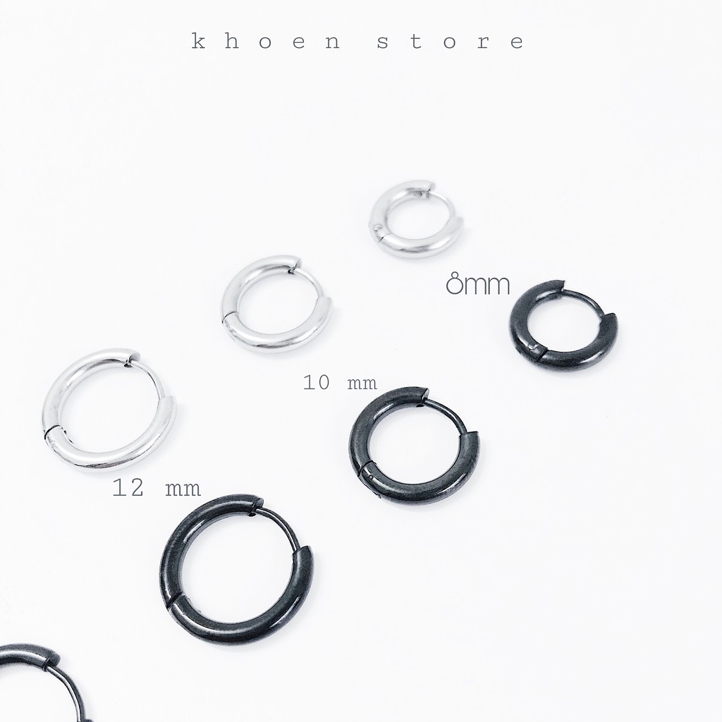 (1 Chiếc) Khuyên tai Tròn trơn basic dày 2mm - Khoen Store