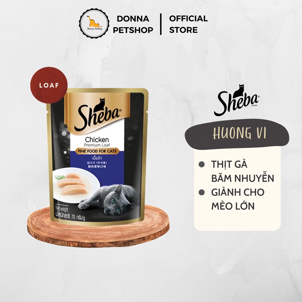 SHEBA - PATE NGÂM SỐT GIÀNH CHO MÈO CON VÀ MÈO TRƯỞNG THÀNH GÓI 70G