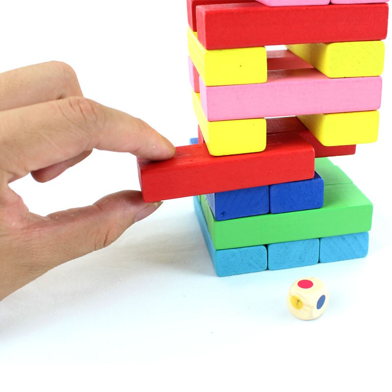 Đồ Chơi Rút Gỗ loại lớn 51 và 54 thanh S-Kids, Bộ xếp khối domino cho bé.