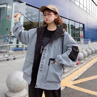 áo khoác kaki túi hộp nữ