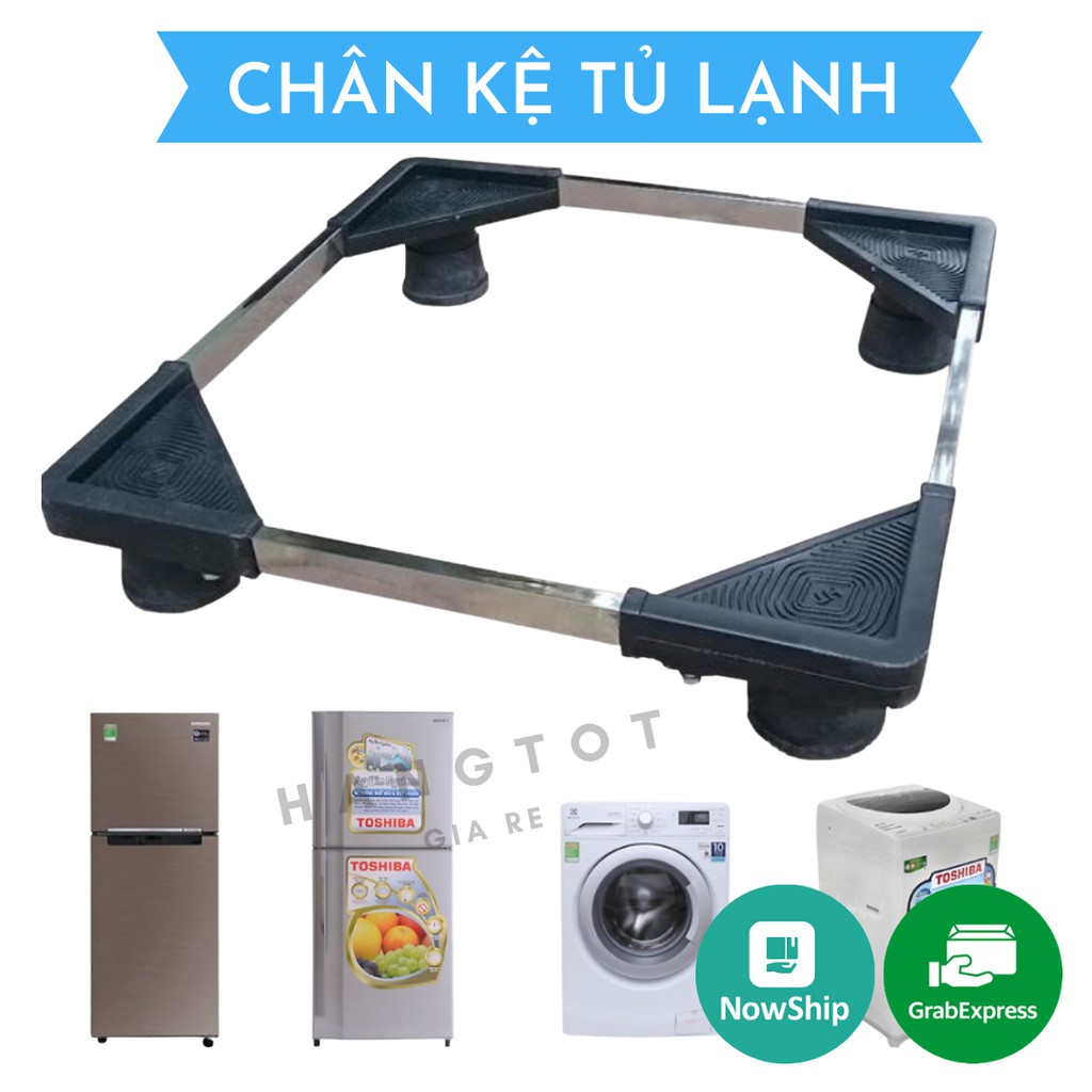 Kệ Kê Chân Máy Giặt - Kệ Kê Chân Tủ Lạnh Khung Inox Đế Nhựa Chống Rung Điều Chỉnh Được Kích Thước - Hàng Việt Nam