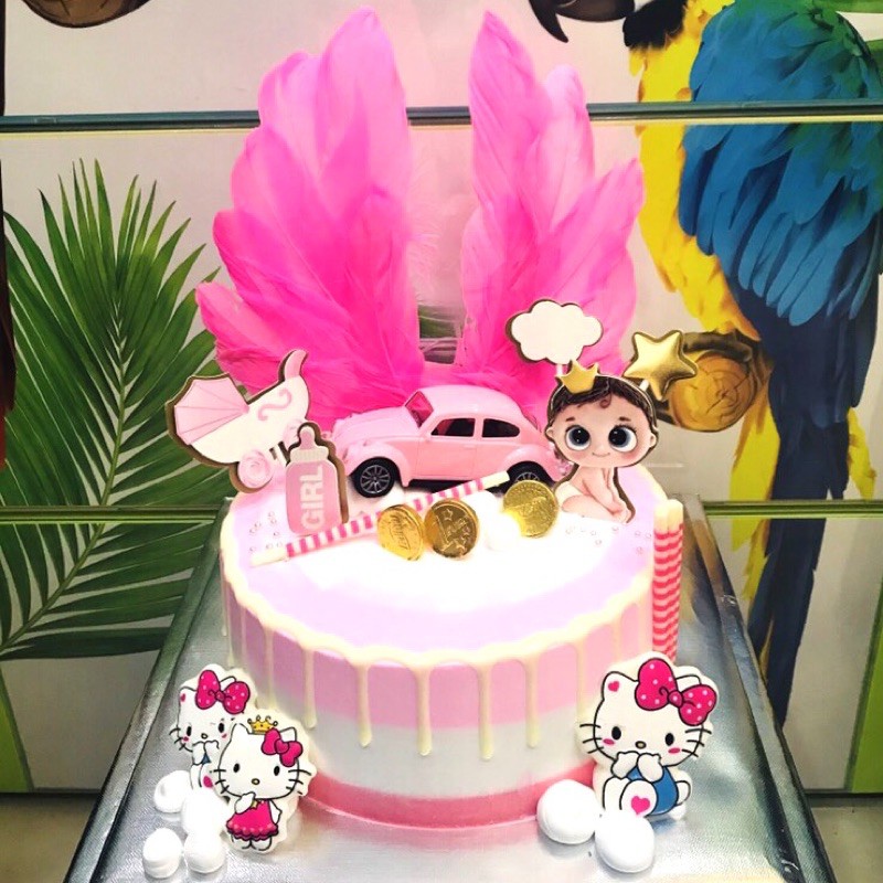 Cánh lông vũ trang trí bánh kem sang trọng hpbd