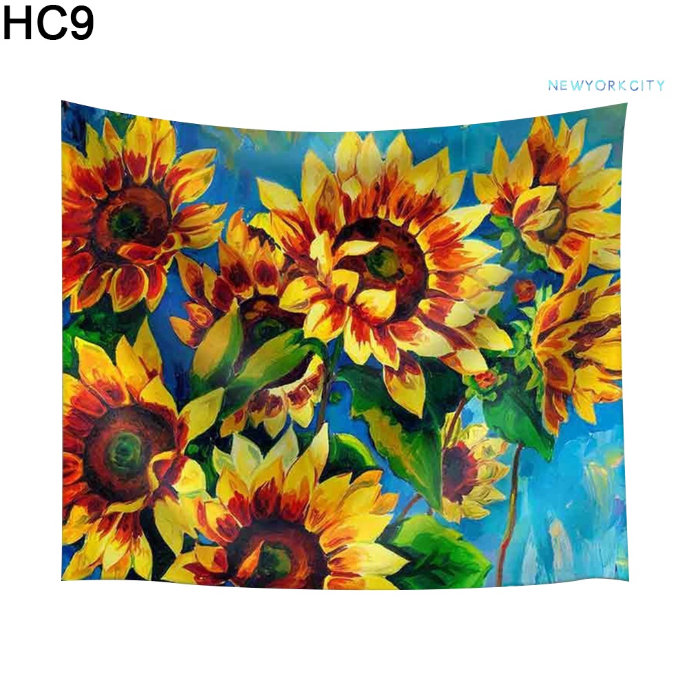 Thảm Treo Tường In Họa Tiết Hoa Lá Trang Trí Phòng Ngủ