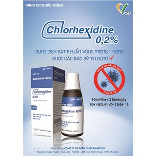 Dung dịch súc họng và miệng chlorhexidine
