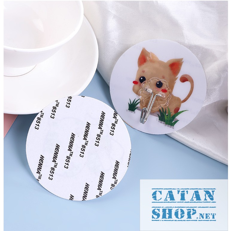 Móc Dán Tường 3D tròn Siêu Dính Chịu Lực Tốt Treo Tường Chắc Chắn 7.5*7.5 cm, cute(giao ngẫu nhiên)GD413-MOC3DTron