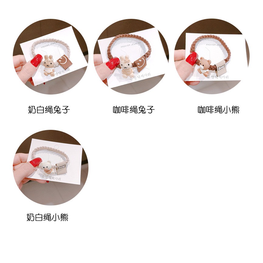 Dây buộc tóc tết co dãn dày dặn hình gấu dễ thương phong cách Hàn Quốc siêu bền