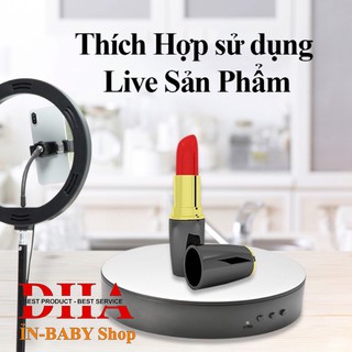 Đế xoay trưng bày sản phẩm tráng gương hỗ trợ chụp ảnh.
