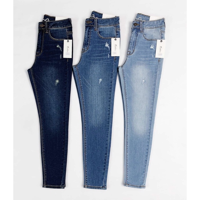Quần Jean Nữ SKINNY KANCAN xước nhẹ chất jeans co giãn thoải mái phom 9 tấc thời thượng