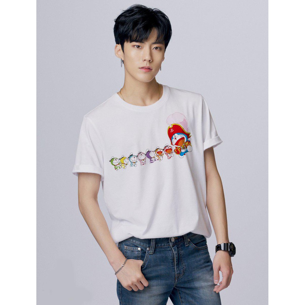 Áo thun Nam in hình Doraemon và biệt đội Dora - Cotton Thun Phong Cách Cá Tính - Cực Chất Và Đẹp