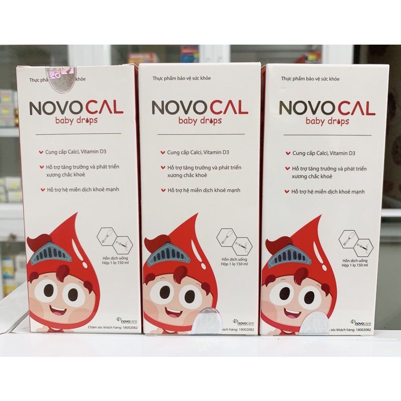 NOVOCAL canxi sữa  nhỏ giọt chai 150 ml  giúp răng chắc khỏe  cho bé từ 6 tháng